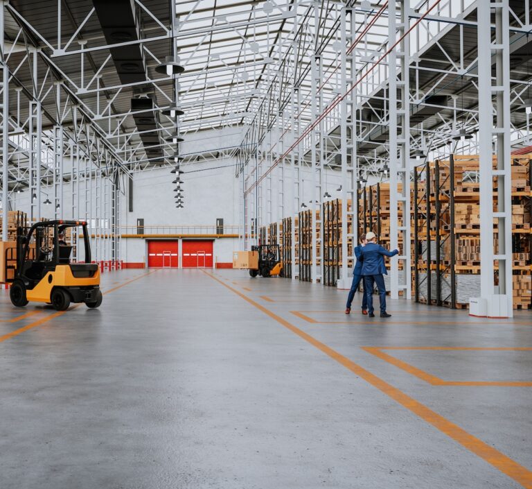 forklifts and Trucks inside a warehouse